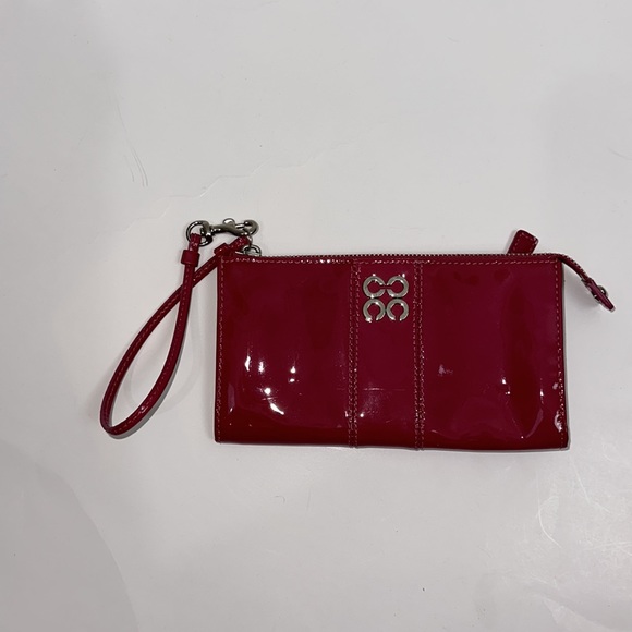 Authentic COACH Julia wristlet zippy wallet rare pink raspberry patent leather - Picture 5 of 17